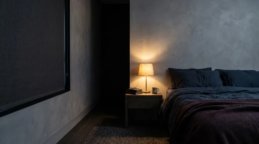The dark bedroom